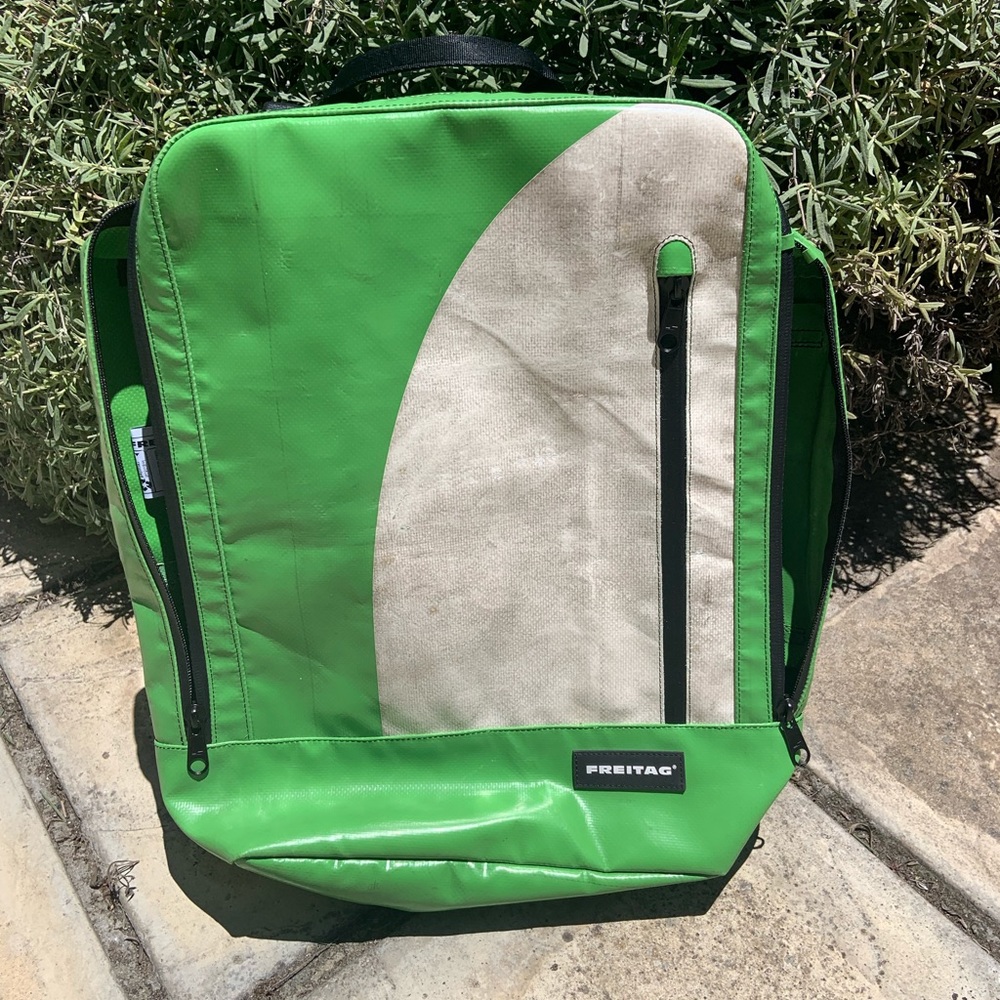 Freitag HAZZARD Backpack in Green Apple and White- Brand New Excellent shape
